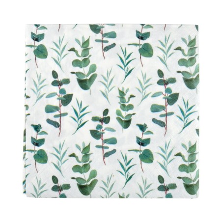 Lot de 20 serviettes en papier eucalyptus – 33 x 33 cm – Élégantes et naturelles