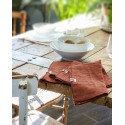 Lot de 3 serviettes de table Gaia 40x40 cm – 100% gaze de coton – Plusieurs couleurs