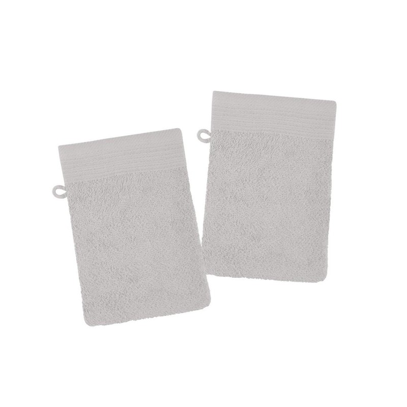 Lot de 2 gants de toilette Lylia 15x21 cm – 100% coton éponge – Plusieurs coloris