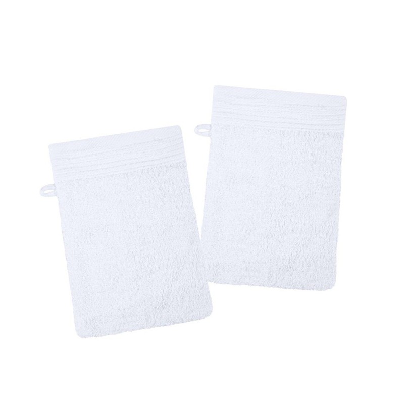 Lot de 2 gants de toilette Lylia 15x21 cm – 100% coton éponge – Plusieurs coloris