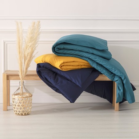 Housse de couette 100% coton – 140x200 ou 220x240 cm – Coloris au choix | Linge de lit confortable et durable