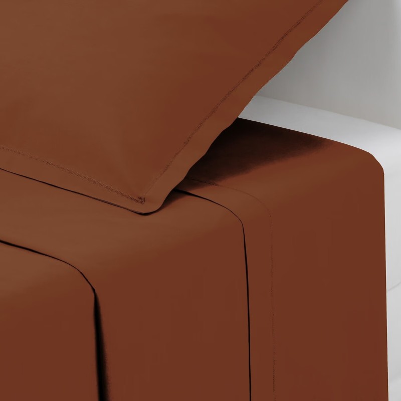 Drap plat uni 100% coton – 180x290 ou 240x290 cm – Plusieurs coloris au choix