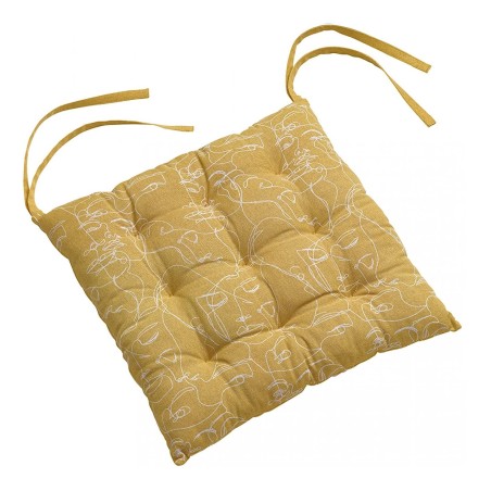 Coussin de chaise 38x38 cm coton matelassé avec nouettes