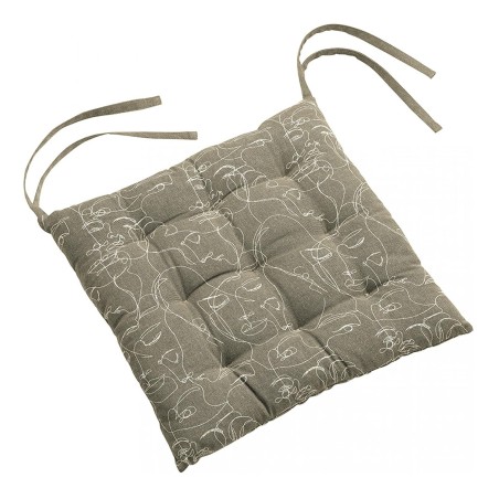 Coussin de chaise 38x38 cm coton matelassé avec nouettes