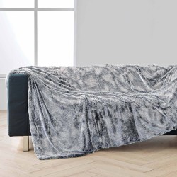 Plaid Antartic Gris 180x220 cm – Ultra Doux, Chaud, Réversible, 100% Polyester – Plaid Grand Format pour Salon & Chambre