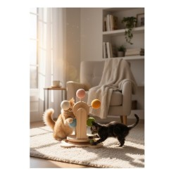 Jouet à Griffer Chat Chip – Bois Interactif avec Circuit & Cataire