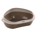 Bac à Litière Chat Sadio Taupe – Modèle Coin, Pratique et Hygiénique