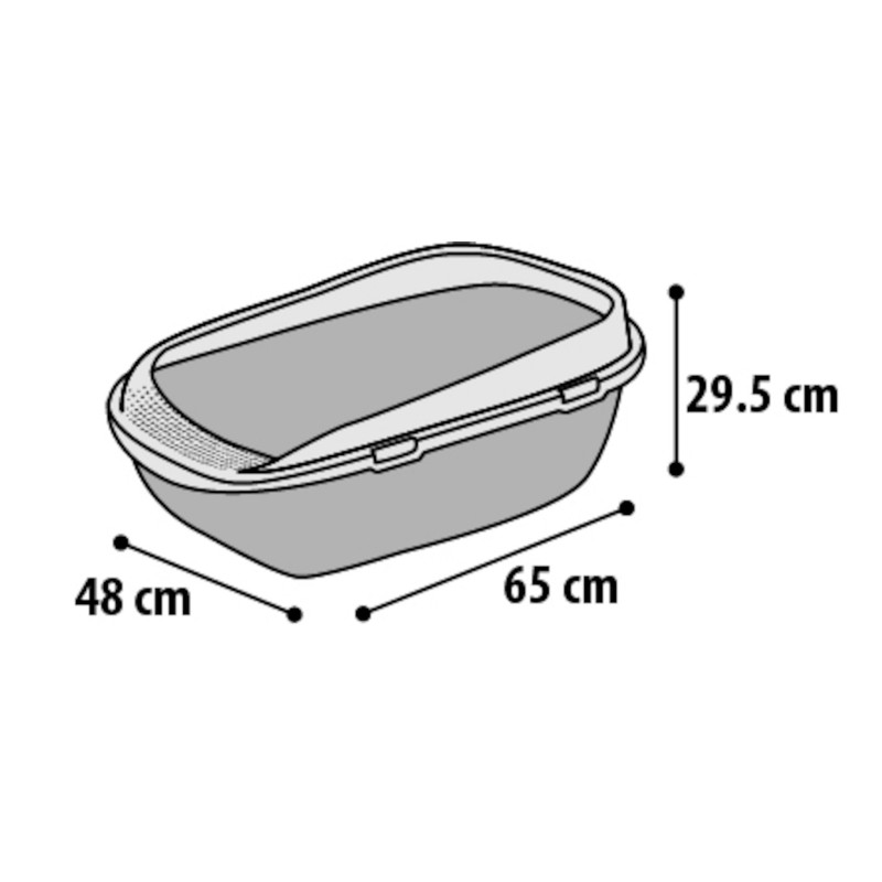 Bac à Litière Chat Garfy XL – Grand Format, Anti-Débordement et Pratique