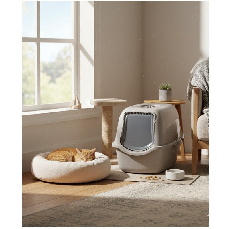 Bac à Litière Chat Lexie – Grand Format, Écologique et Pratique