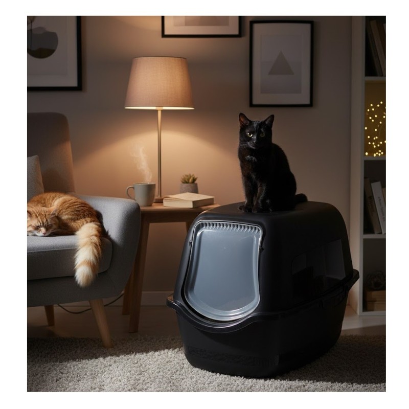 Bac à Litière Chat Lexie – Grand Format, Écologique et Pratique