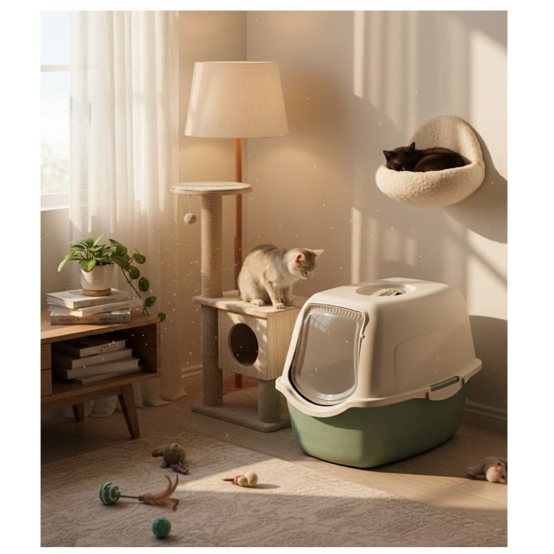 Bac à Litière Chat Lexie – Grand Format, Écologique et Pratique