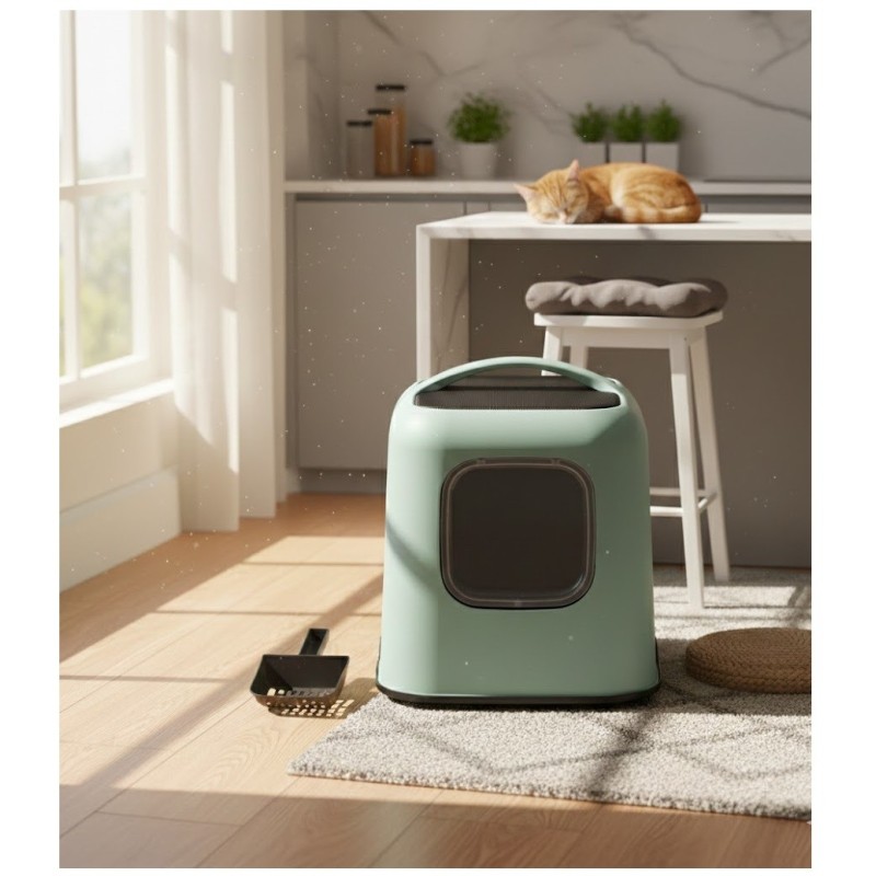 Bac à Litière Chat Trudy – Écologique, Pratique et Anti-Odeurs