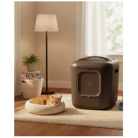 Maison de Toilette Chat Romy – Grand Format, Écologique et Anti-Odeurs