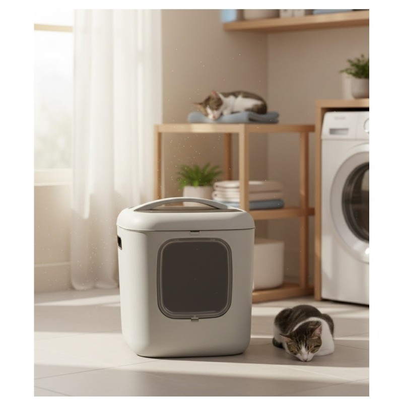 Maison de Toilette Chat Romy – Grand Format, Écologique et Anti-Odeurs