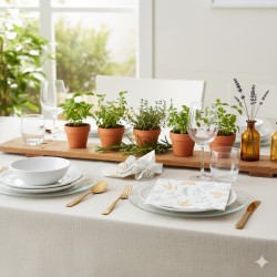 Lot de 20 serviettes en papier 33x33 cm motif aromates