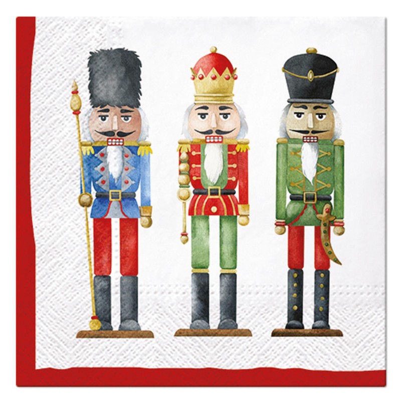 Serviettes Casse-Noisette Noël - Décoration de Table Traditionnelle (Lot de 20)