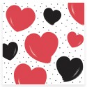 20 serviettes en papier 33 x 33 cm Gros coeurs