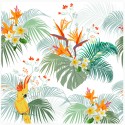 20 Serviettes Papier Oiseau Tropical 33x33cm - Déco de Table