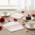 Serviettes en papier Cœurs Confettis (x20) - Déco de Table Romantique