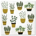 Lot de 20 serviettes en papier 33x33 cm - Motif Herbier & Plantes