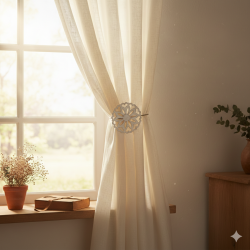 Embrasse magnétique Rosace pour rideau - 3 coloris au choix