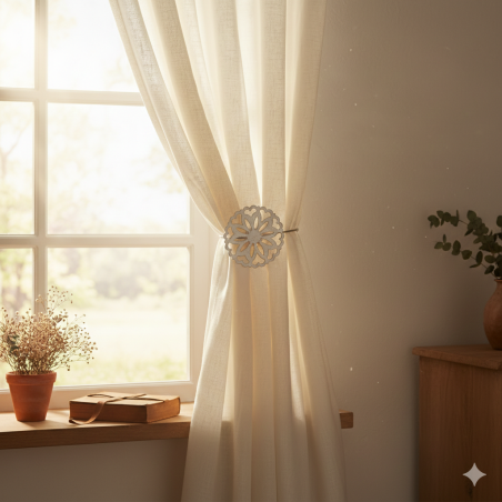 Embrasse magnétique Rosace pour rideau - 3 coloris au choix