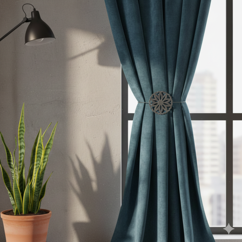 Embrasse magnétique Rosace pour rideau - 3 coloris au choix