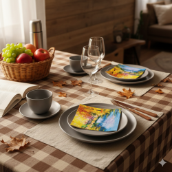 20 serviettes papier Pont en Automne - Style Impressionniste