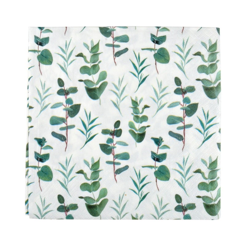 20 Serviettes Papier Eucalyptus - Déco de Table Nature & Bohème | 1001kdoo