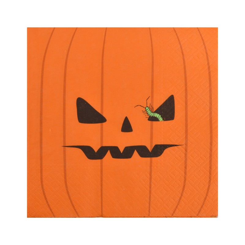 Lot de 20 serviettes papier Citrouille Halloween | La Redoute Intérieurs