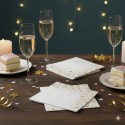 Lot de 20 Serviettes en Papier Étoiles Or ou Argent - Collection Fête