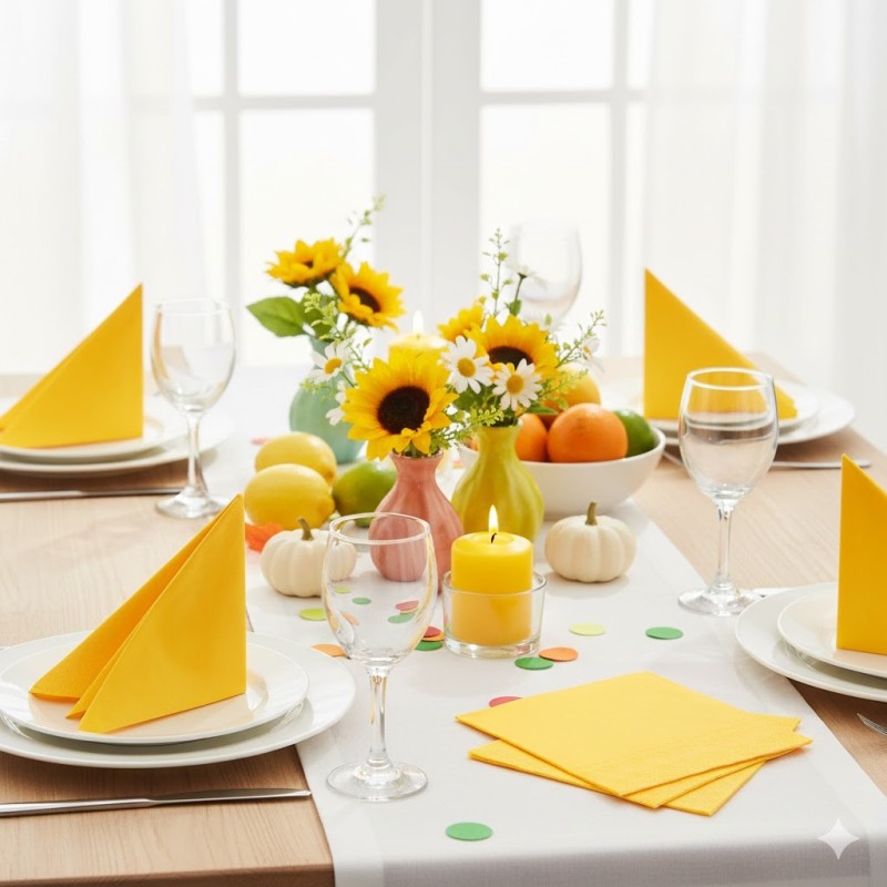 20 serviettes en papier 33 x 33 cm Tendance Uni