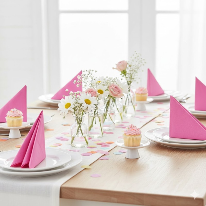 20 serviettes en papier 33 x 33 cm Tendance Uni