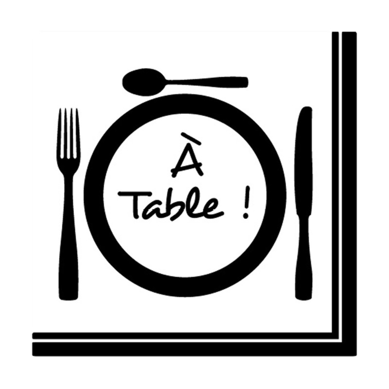 Lot de 20 serviettes en papier "À Table !" - Style Bistrot Chic