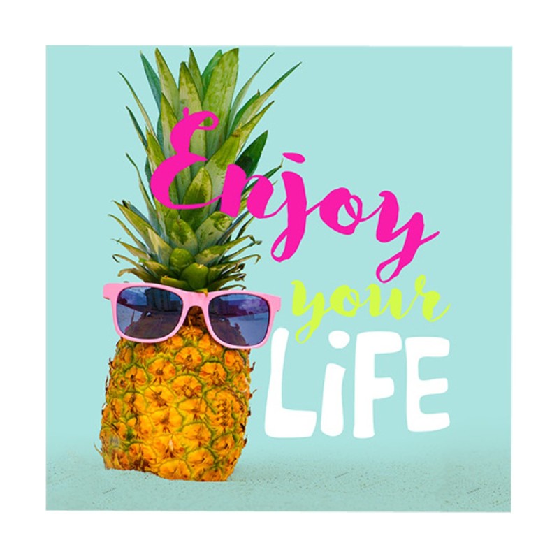 Serviettes Papier Ananas "Enjoy Your Life" (Lot de 20) | Déco Été
