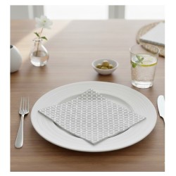 Lot 20 Serviettes en Papier Gris Géométrique 33x33 cm | 1001kdoo