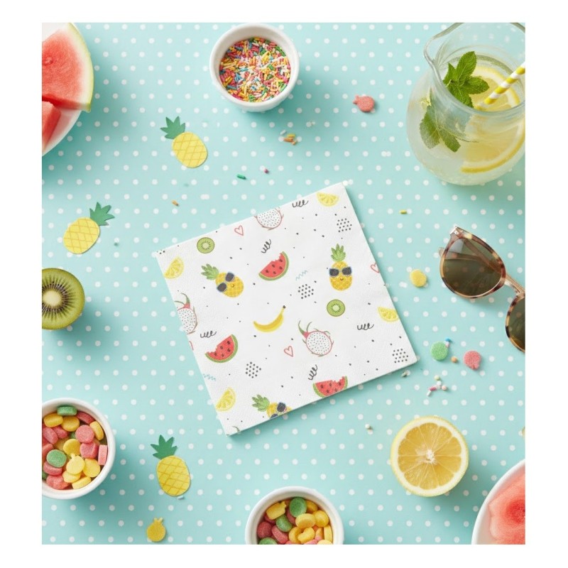 Lot de 20 serviettes en papier Happy Sun - 33x33 cm | 1001KDO