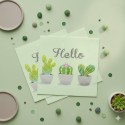 20 Serviettes en Papier Hello Cactus - Décoration Table Anniversaire