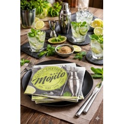 Lot de 20 Serviettes Papier Mojito - 33 x 33 cm