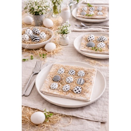 Lot de 20 Serviettes en Papier Œuf de Pâques - Déco de Table