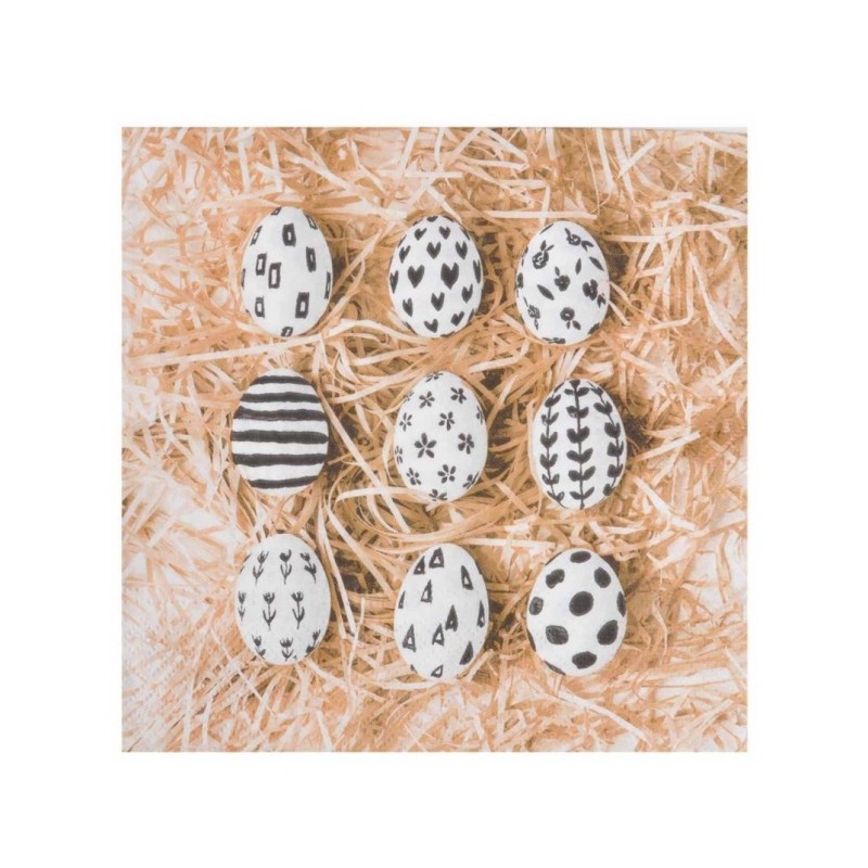 Lot de 20 Serviettes en Papier Œuf de Pâques - Déco de Table