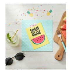 Lot 20 Serviettes Papier Pastèque 33x33 cm | Déco Table Été