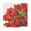Lot de 20 serviettes en papier Roses Rouges - 25 x 25 cm