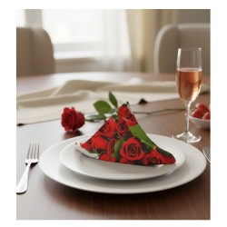 Lot de 20 Serviettes Papier Bouquet de Roses 33x33 cm | 1001kdoo