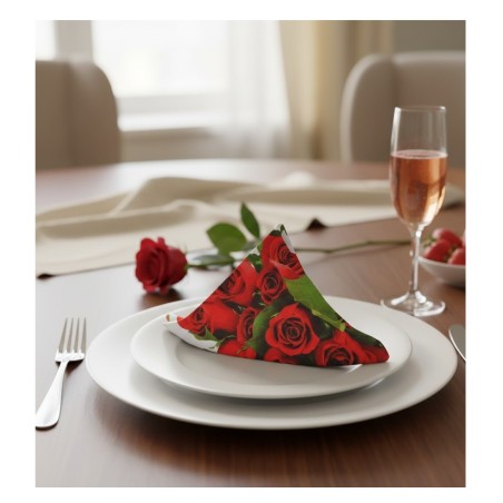 Lot de 20 Serviettes Papier Bouquet de Roses 33x33 cm | 1001kdoo