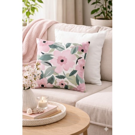 Housse de coussin 40x40 cm Rose - Modèle Germaine | 1001kdoo