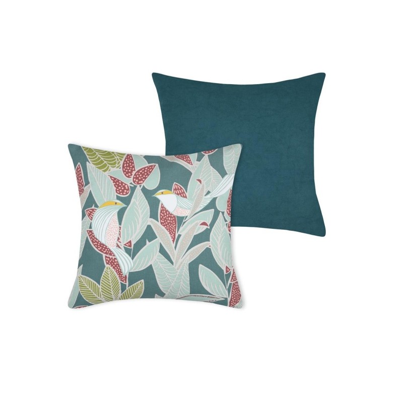 Housse de Coussin 40x40 cm Rossignol Vert - Style Nature & Oiseaux