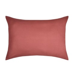 1 Taie d'oreiller coton uni 50 x 70 cm Edens rouge