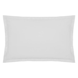 1 Taie d'oreiller percale de coton uni 50 x 70 cm Harmonie blanc