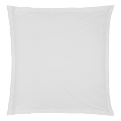 1 Taie d'oreiller percale de coton uni 63 x 63 cm Harmonie blanc